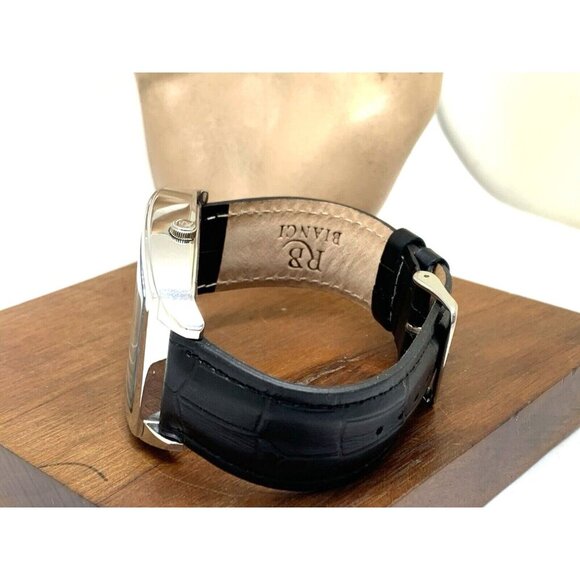 Roberto Bianci Men's Watch RB0741 Benzo Quartz Dual Time Leather Rectangle 43mm - Picture 8 of 13